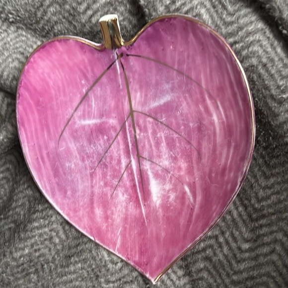 Vintage silver Pink Heart-Shaped dish trinket - Picture 10 of 11